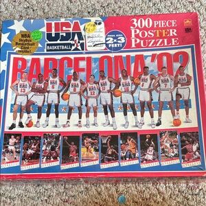 NWT 1992 USA Dream Team Puzzle- Jordan, Bird- Barcelona